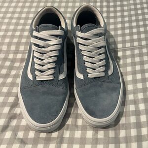 Vans Blue and White Sneakers Classic Skate Design